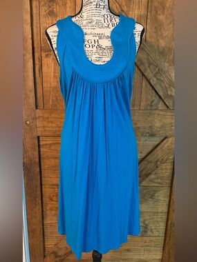 Laundry By Shelli Segal Bright Blue Scoop Neck Sleeveless Dress